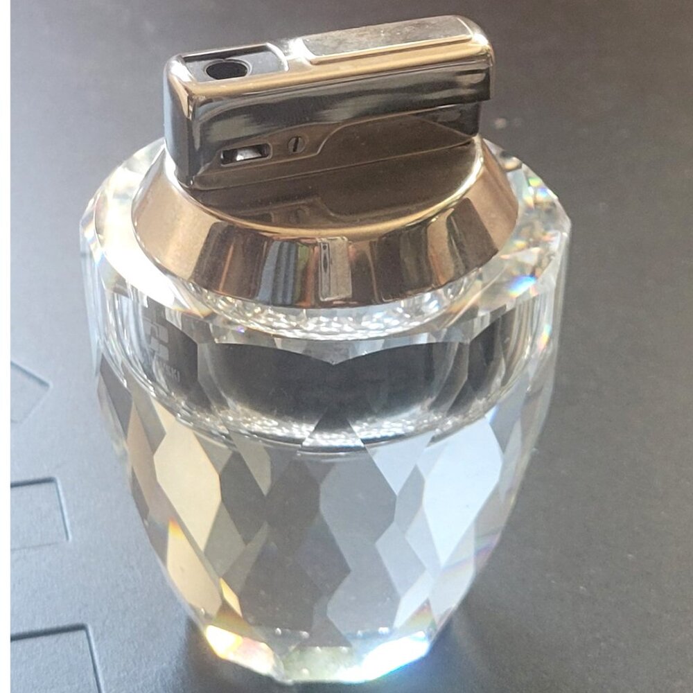 Rare vtg Swarovski Silver Crystal 👀 3" Tall Table Desk Top Lighter